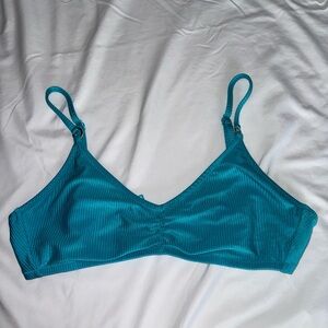 Aerie Teal Ribbed Bikini Top